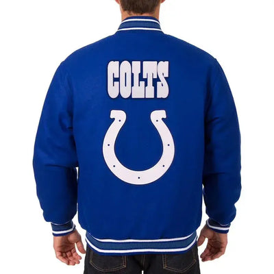 Indianapolis Colts Royal Blue All Wool Men's Varsity Letterman Jacket