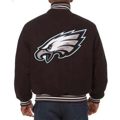 Philadelphia Eagles Black All Wool Men's Varsity Letterman Jacket
