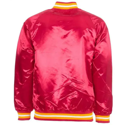 Houston Rockets Lightweight Full-Snap Varsity Red Satin Men's Bomber Jacket