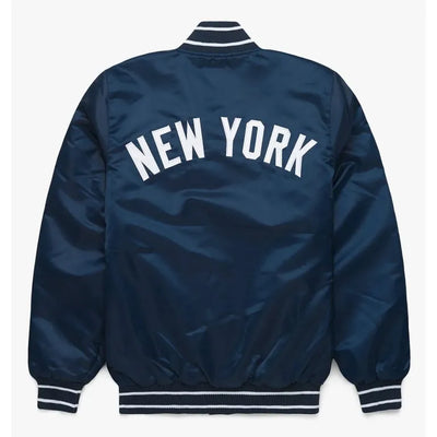 New York Yankees Classic Navy Full-Snap Satin Men's Jacket