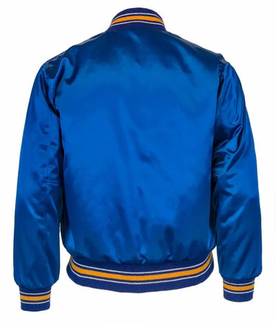 1982 Seattle Mariners Full-Snap Varsity Blue Satin Men's Bomber Jacket