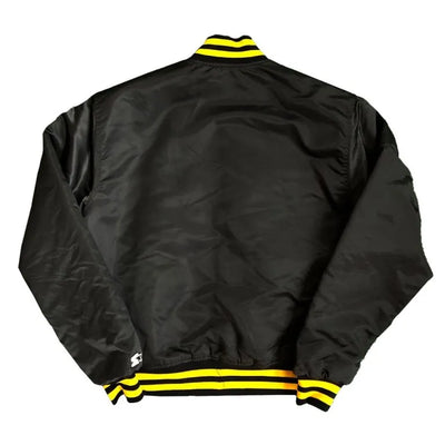 90’s Pittsburgh Pirates Full-Snap Black Satin Bomber Men's Jacket