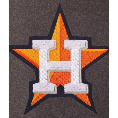 Houston Astros Charcoal Wool & Navy Blue Leather Sleeves Varsity Men's Jacket