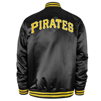47 Pittsburgh Pirates Bomber Full-Snap Black Satin Men's Jacket