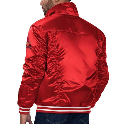 St. Louis Cardinals Silver Tab Trucker Full-Snap Red Satin Bomber Men's Jacket