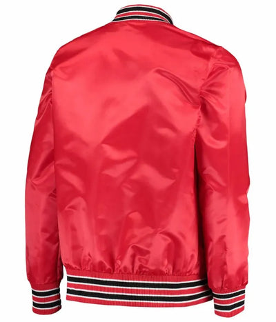 Houston Rockets The Diamond Classic Full-Snap Varsity Red Satin Men's Bomber Jacket
