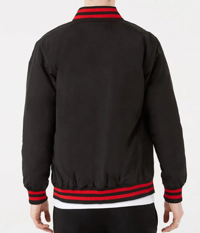 Chicago Bulls Full-Snap Varsity Black Cotton Men's Bomber Jacket