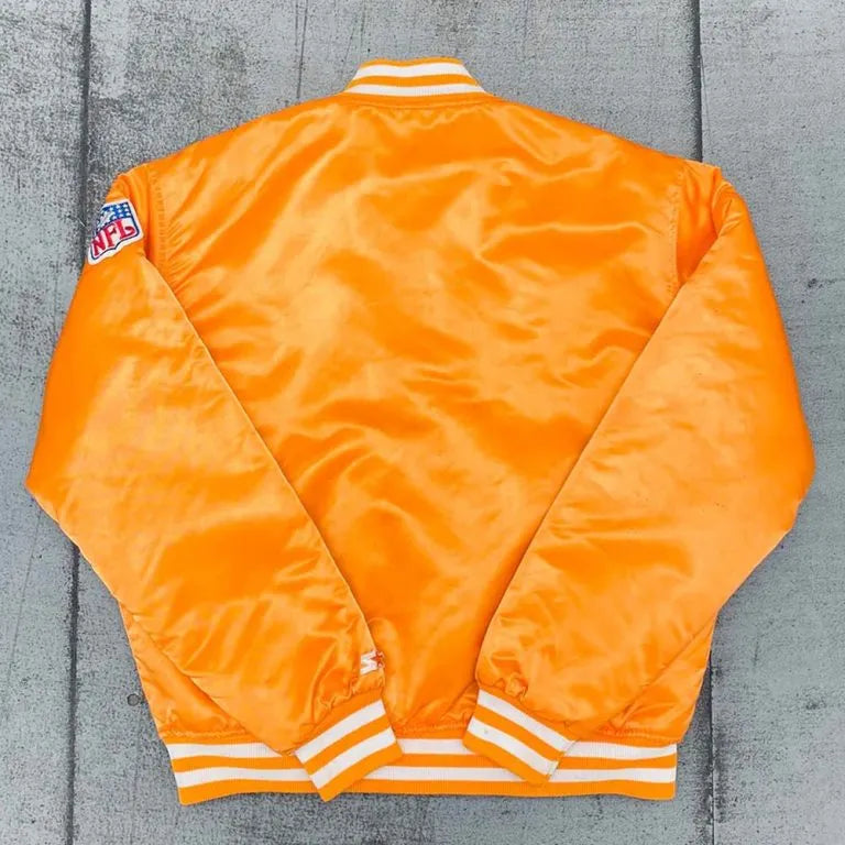 1980’s Tampa Bay Buccaneers Creamsicle Full-Snap Varsity Orange Satin Men's Bomber Jacket
