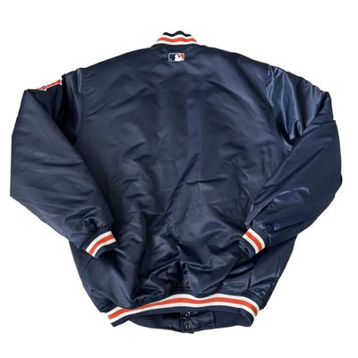 80’s Detroit Tigers Navy Blue Satin Full-Snap Varsity Men's Jacket