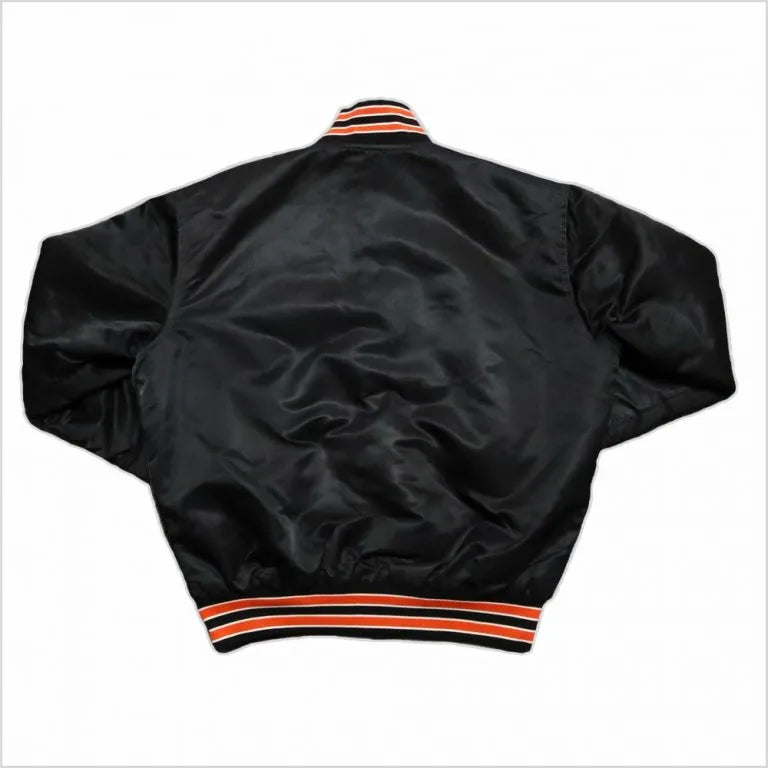 80s San Francisco Giants Full-Snap Black Bomber Satin Men's Jacket