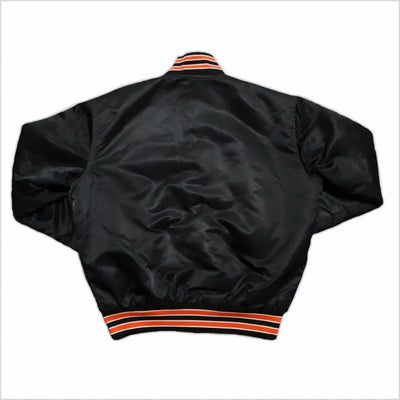 80s San Francisco Giants Full-Snap Black Bomber Satin Men's Jacket