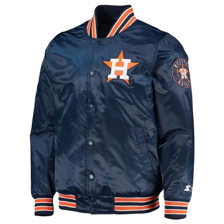 Houston Astros The Diamond Navy Blue Satin Men's Jacket