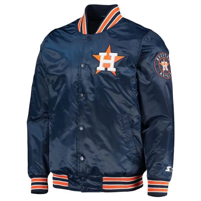 Houston Astros The Diamond Navy Blue Satin Men's Jacket