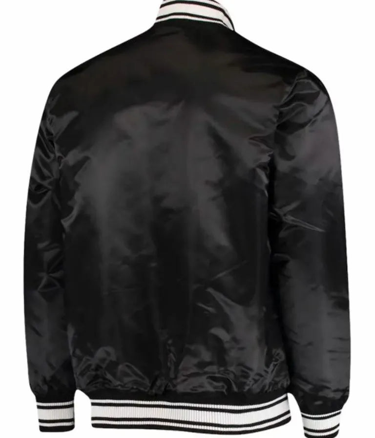 Baltimore Ravens Full-Snap Varsity Black Satin Men's Bomber Jacket