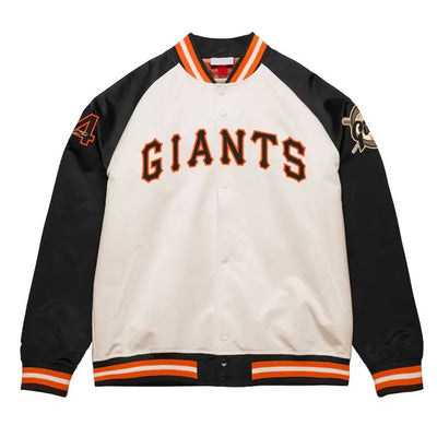 San Francisco Giants Black/Cream Satin Lightweight Full-Snap Raglan Men's Jacket