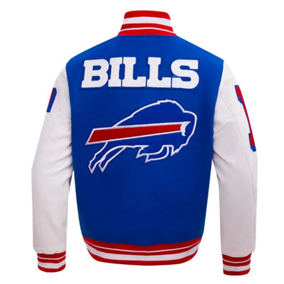 Buffalo Bills Mash Up Royal Blue Wool and White Leather Sleeves Varsity Men's Letterman Jacket
