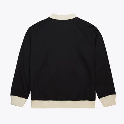 Chicago Bulls Full-Snap Varsity Black Cotton Twill Men's Bomber Jacket