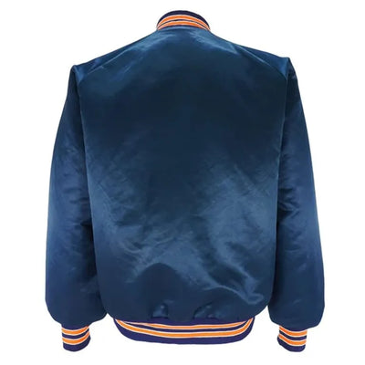 1990’s Chicago Bears Full-Snap Varsity Navy Blue Satin Men's Bomber Jacket