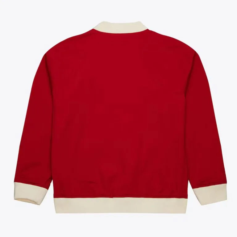 Houston Rockets Full-Snap Varsity Red Cotton Twill Men's Bomber Jacket