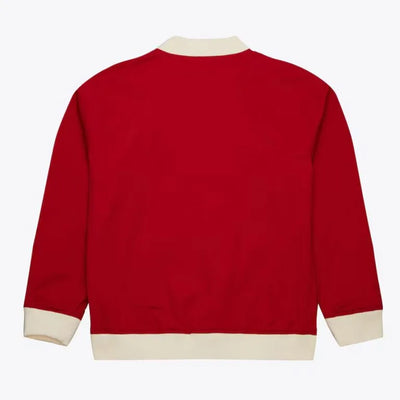 Houston Rockets Full-Snap Varsity Red Cotton Twill Men's Bomber Jacket