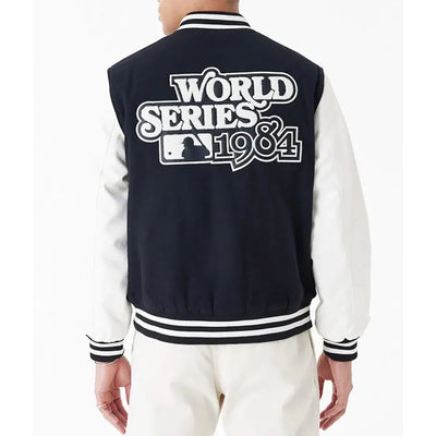 1984 Detroit Tigers World Series Black Wool & White Leather Varsity Men's Jacket