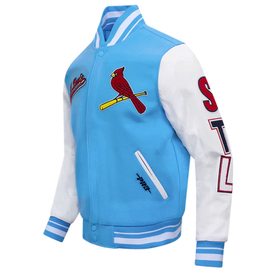 Louis Cardinals Blue Wool & White Leather Sleeves Varsity Men's Jacket