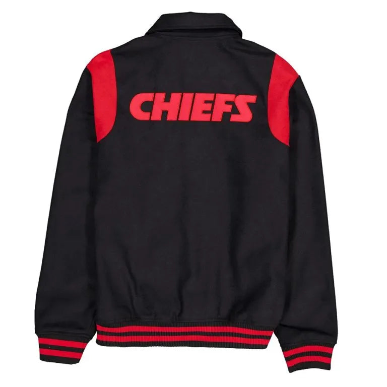 Kansas City Chiefs Sport Night Teddy Black All Wool and Men's Varsity Letterman Jacket