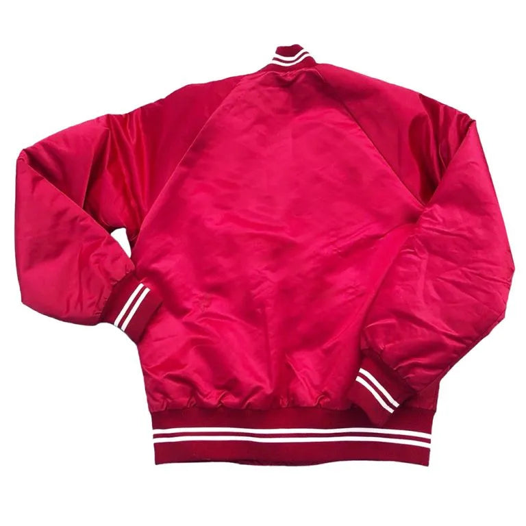 1980’s Philadelphia Phillies Full-Snap Red Satin Men's Bomber Jacket