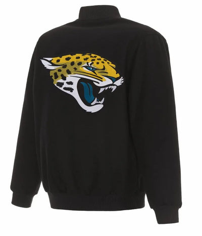 Jacksonville Jaguars All Black Wool Men's Varsity Letterman Jacket