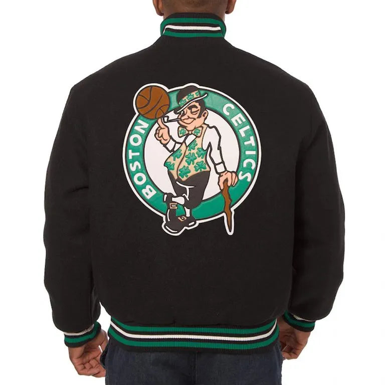 Boston Celtics Black All Wool Men's Varsity Letterman Jacket