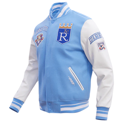 Kansas City Royals Varsity Light Blue Wool & White Leather Sleeves Men's Jacket