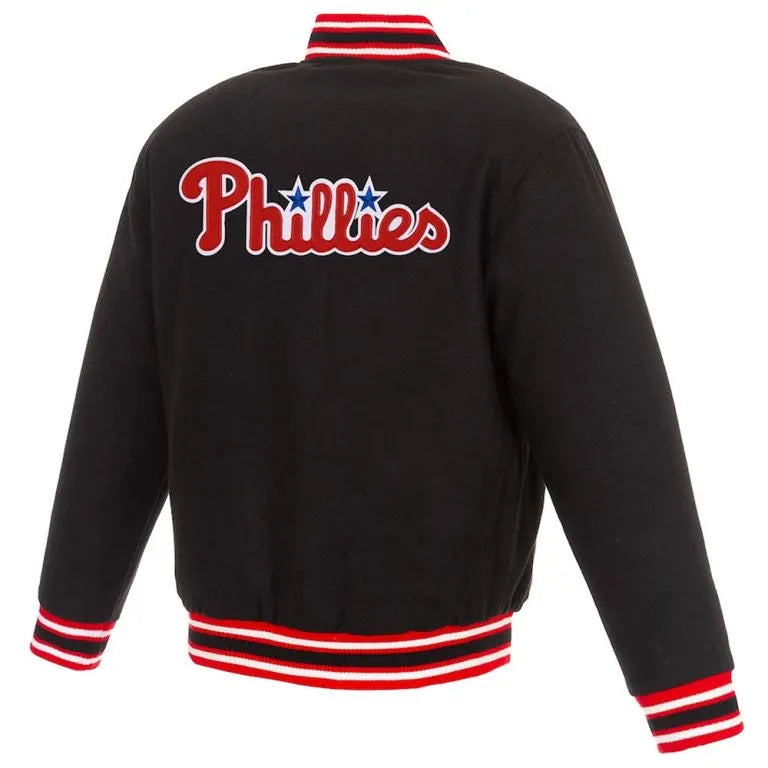 Philadelphia Phillies Black Wool Varsity Men's Jacket