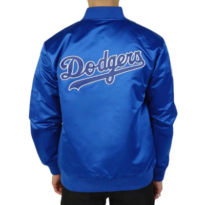 LA Dodgers Vintage Logo Lightweight Royal Blue Satin Men's Jacket