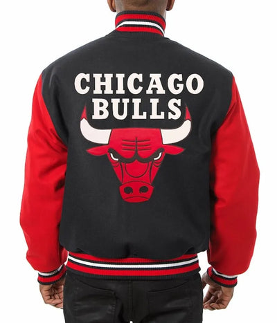 Chicago Bulls College Black All Wool Men's Varsity Letterman Jacket