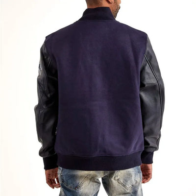 NY Yankees Murderers Row Navy Wool & Black Leather Varsity Men's Jacket