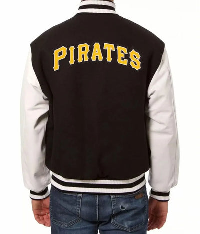 Pittsburgh Pirates Black/White Two Tone Varsity Letterman Men's Jacket