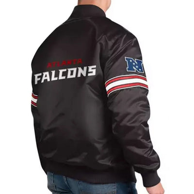 Atlanta Falcons Full-Snap Varsity Black Satin Men's Bomber Jacket