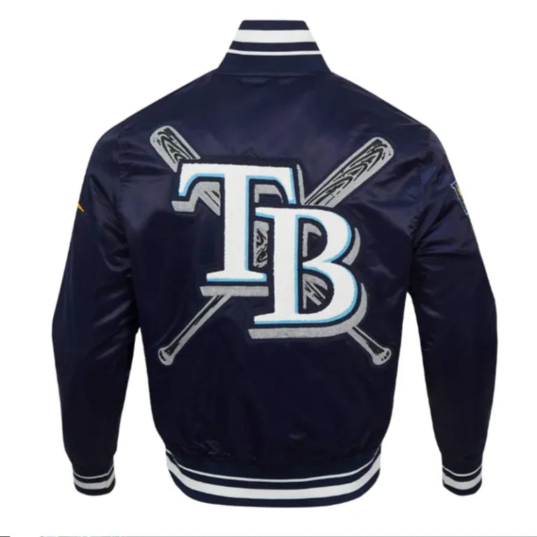 Tampa Bay Rays Mashup Classic Rib Navy Blue Full-Snap Satin Men's Jacket