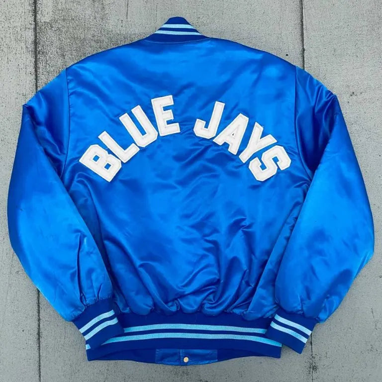 1980’s Toronto Blue Jays Spellout Bomber Full-Snap Men's Jacket