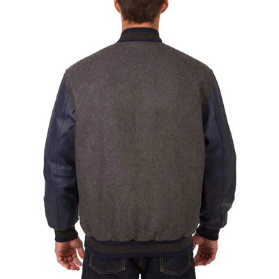 Los Angeles Angels Charcoal Wool & Navy Blue Leather Varsity Men's Jacket
