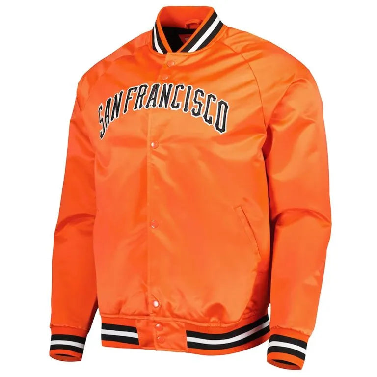 San Francisco Giants Orange Satin Full-Snap Raglan Men's Jacket