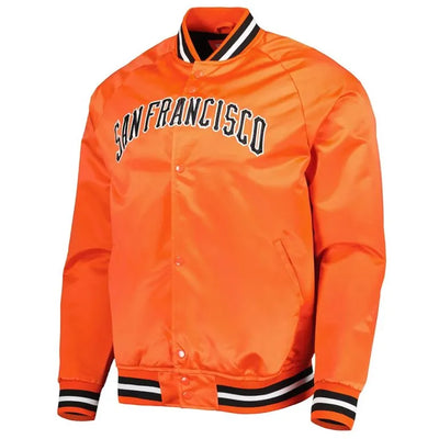 San Francisco Giants Orange Satin Full-Snap Raglan Men's Jacket