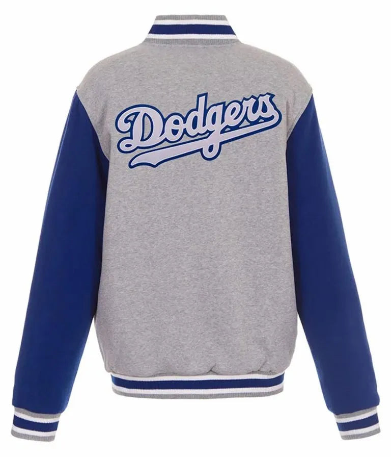 Los Angeles Dodgers Gray/Royal Blue Wool Varsity Letterman Men's Jacket
