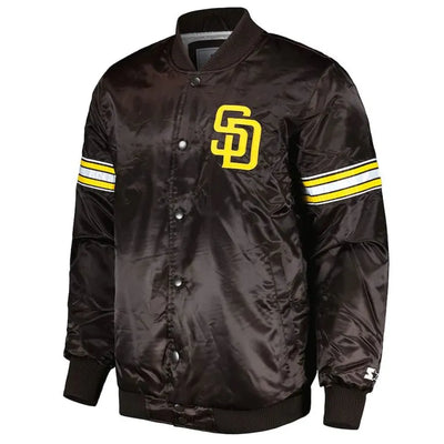 San Diego Padres Pick & Roll Full-Snap Brown Satin Men's Jacket