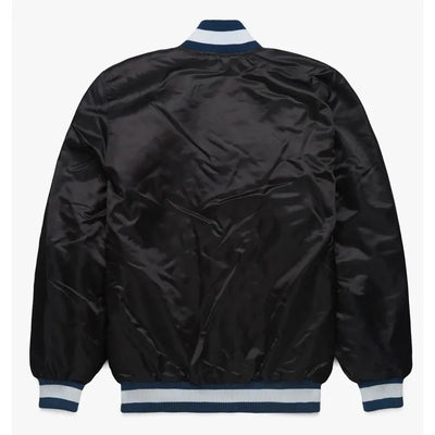 Dallas Cowboys Blackout Full-Snap Varsity Black Satin Men's Bomber Jacket