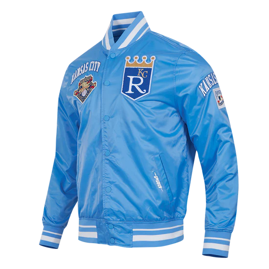 Kansas City Royals Retro Classic Rib Royal Blue Satin Men's Jacket