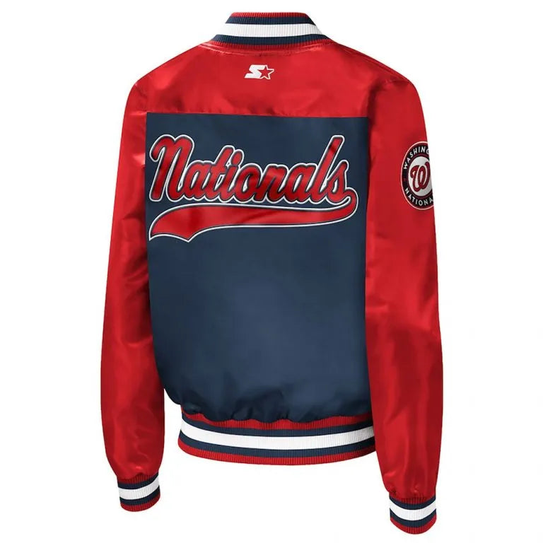 Washington Nationals The Legend Navy/Red Satin Full-Snap Men's Jacket