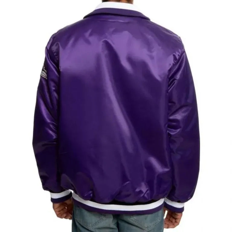Baltimore Ravens Full-Zip Varsity Purple Satin Men's Bomber Jacket
