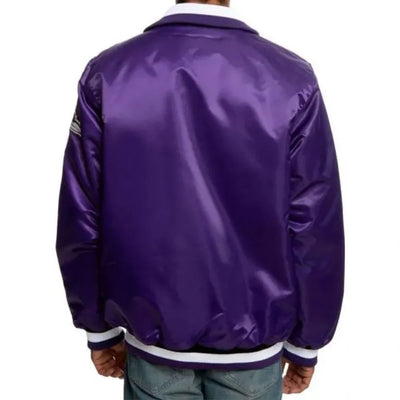 Baltimore Ravens Full-Zip Varsity Purple Satin Men's Bomber Jacket