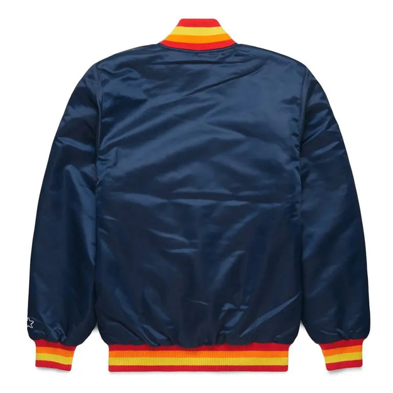 Houston Astros Classic Full-Snap Varsity Navy Blue Satin Men's Jacket